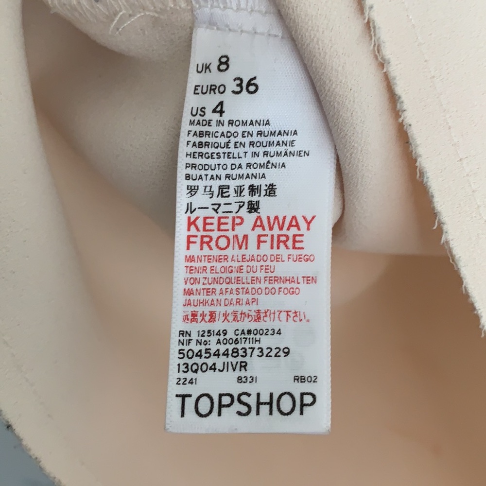TOPSHOP Raw Edge Color block Tank Top Size US 4 - Picture 5 of 9